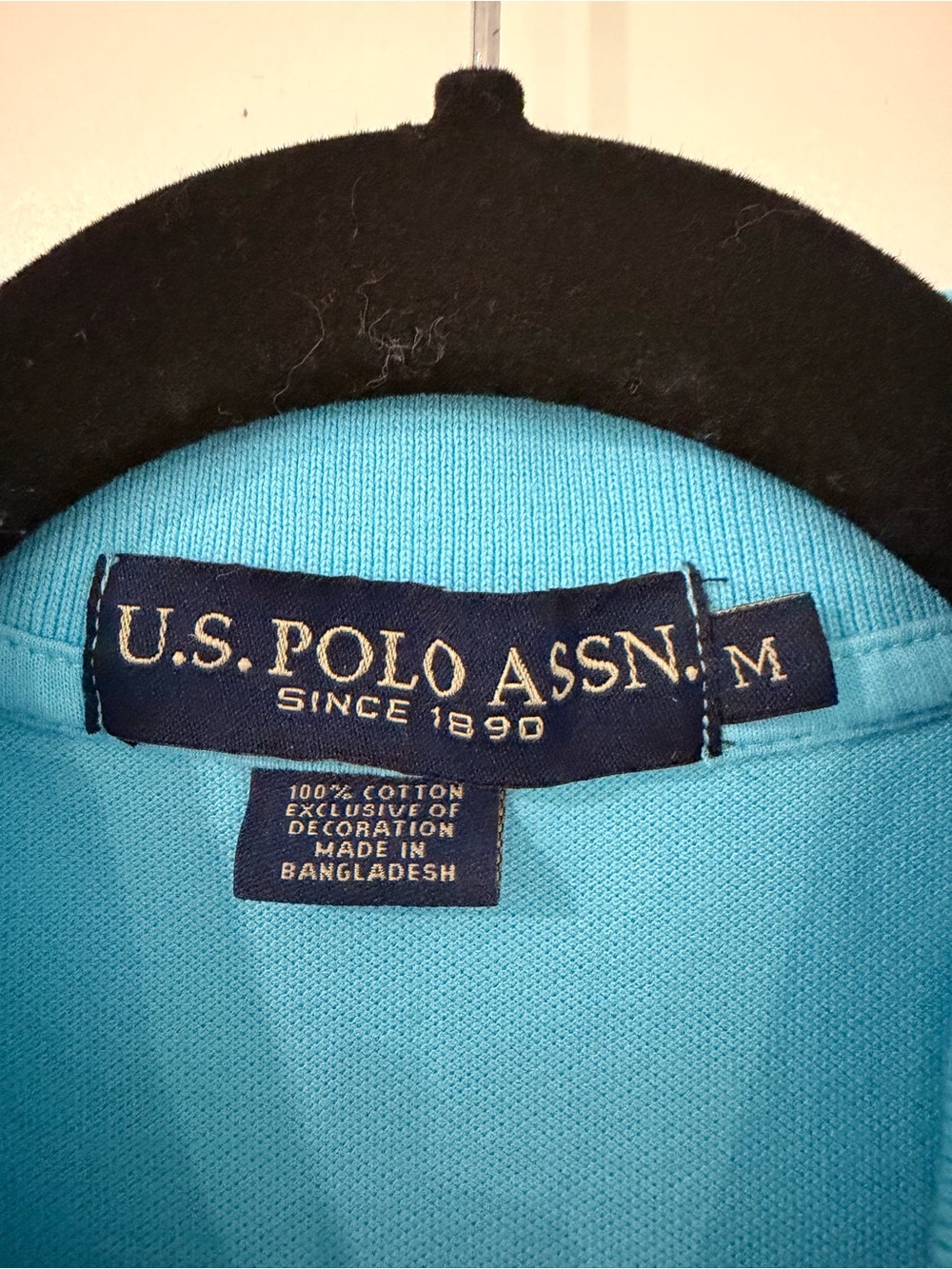 U.S. Polo Assn Men’s Medium Aqua Blue 100% Cotton Pique Polo Shirt - Picture 2 of 6